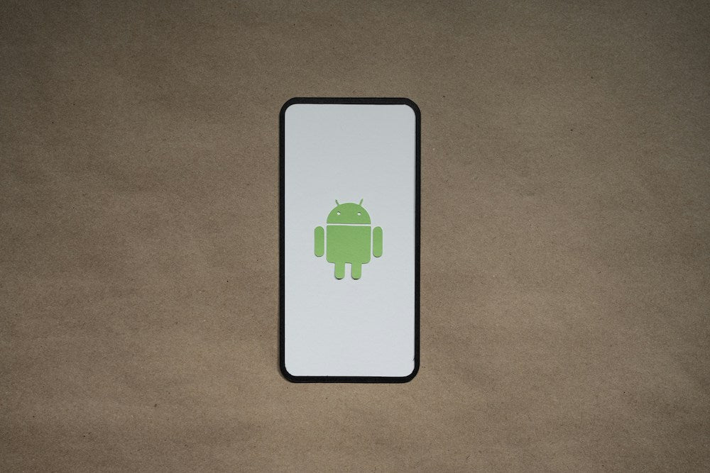 android phone displaying android logo on screen
